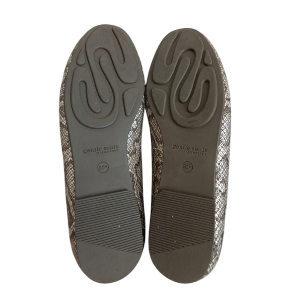 Gentle Souls Kenneth Cole Eugene Snakeskin Bow Loafers 9.5 Gray Leather - Picture 6 of 10